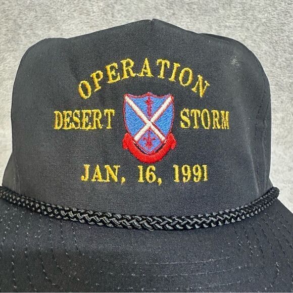 Operation Desert Storm Hat Adult OSFA Black 5 Panel SnapBack Rope Brim‎ Classic - Picture 2 of 10